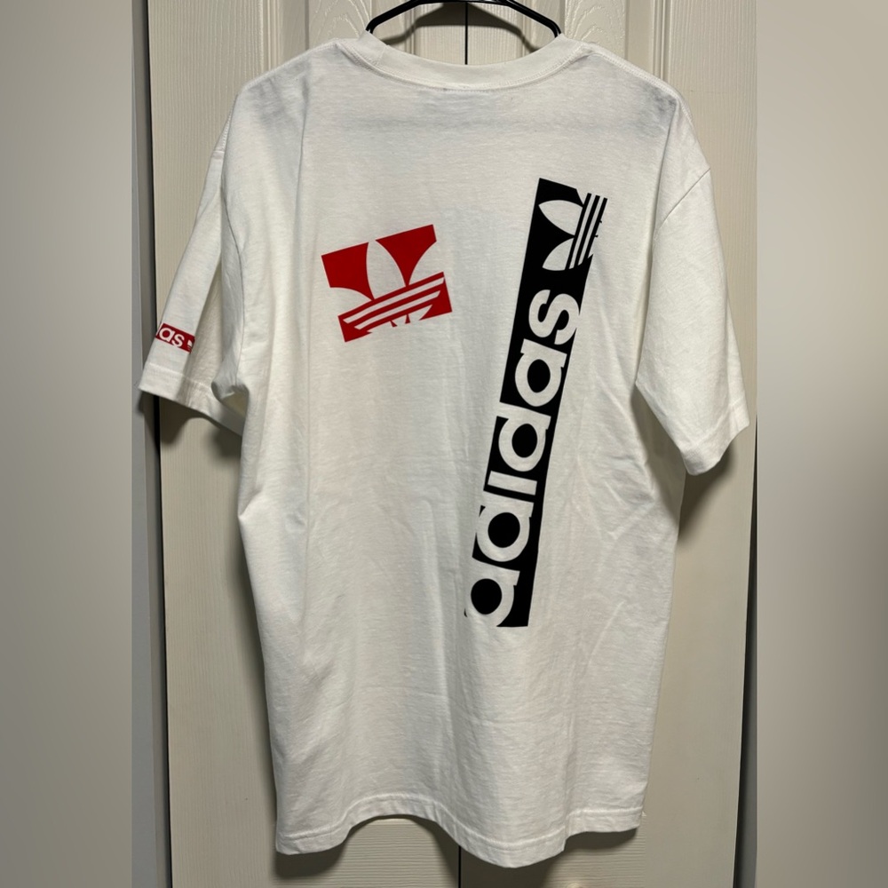 NWT Adidas Men’s White Logo Tee Size Large - Picture 4 of 7